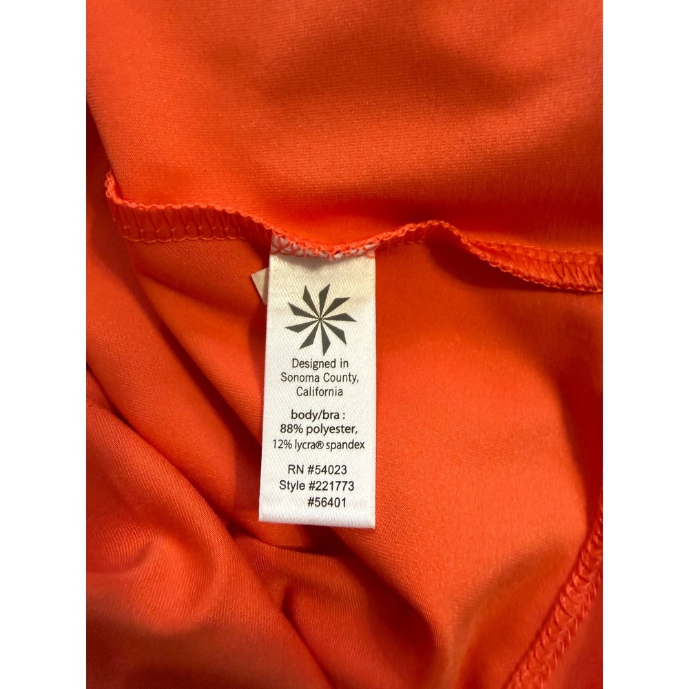 Athleta Orange Ruched Crossover Active Dress Women's Med Lycra Sport Athleisure - Picture 7 of 8